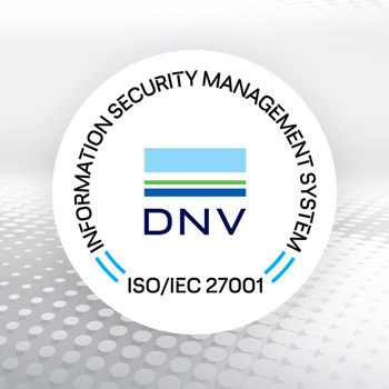 DNV ISO 27001 logo.