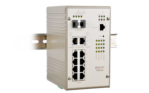 Managed 8 port Industrial PoE Gigabit Switch PMI-110-F2G by Westermo.